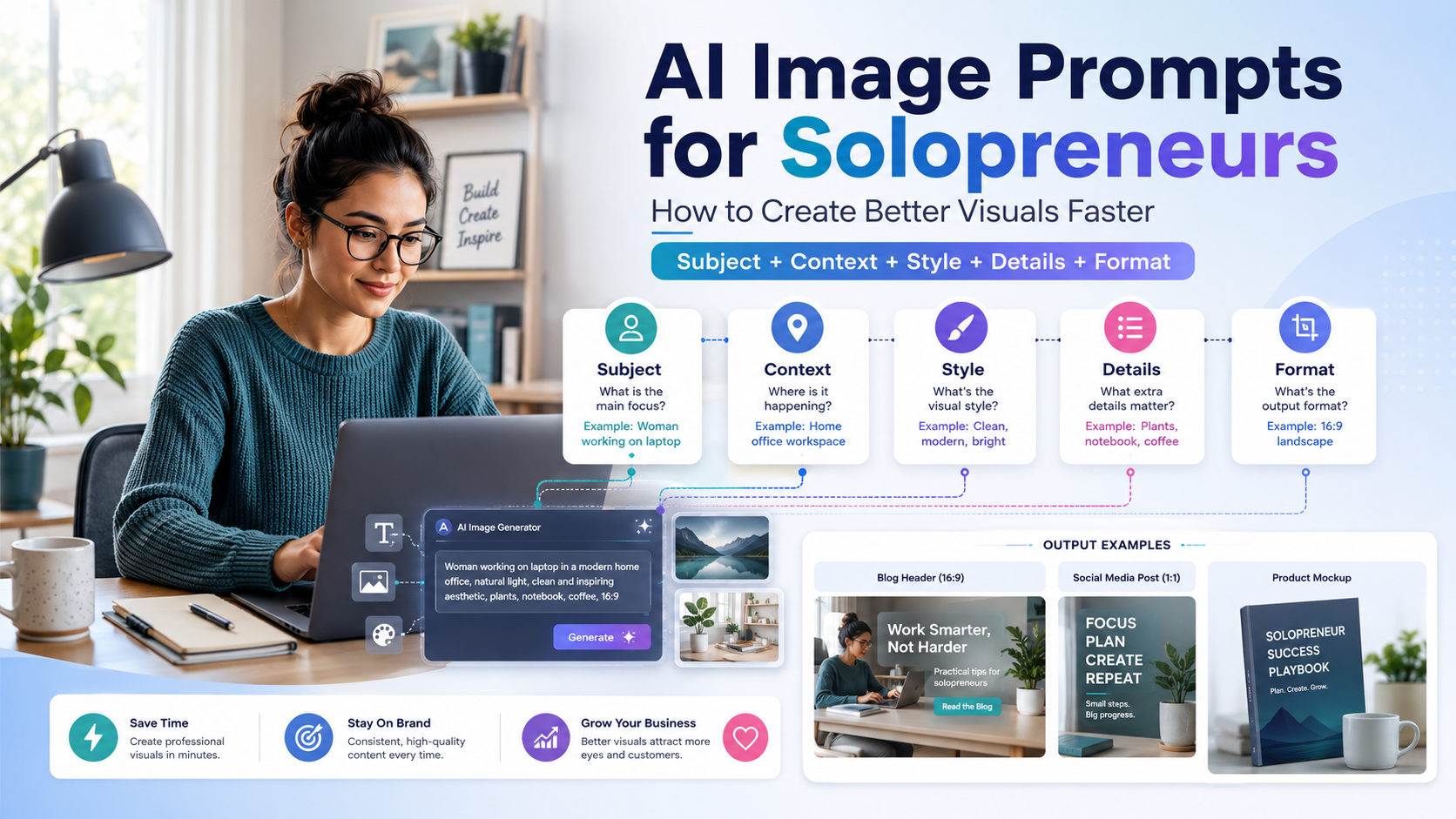 AI image prompts for solopreneurs creating better business visuals